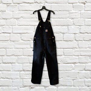 Carhartt Black Overalls with Hammer Strap and Pockets - Size 32x32